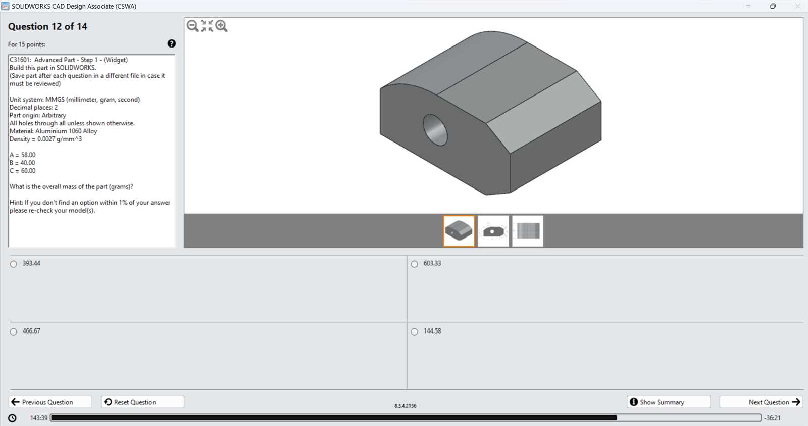 solidworks cswa exam answers