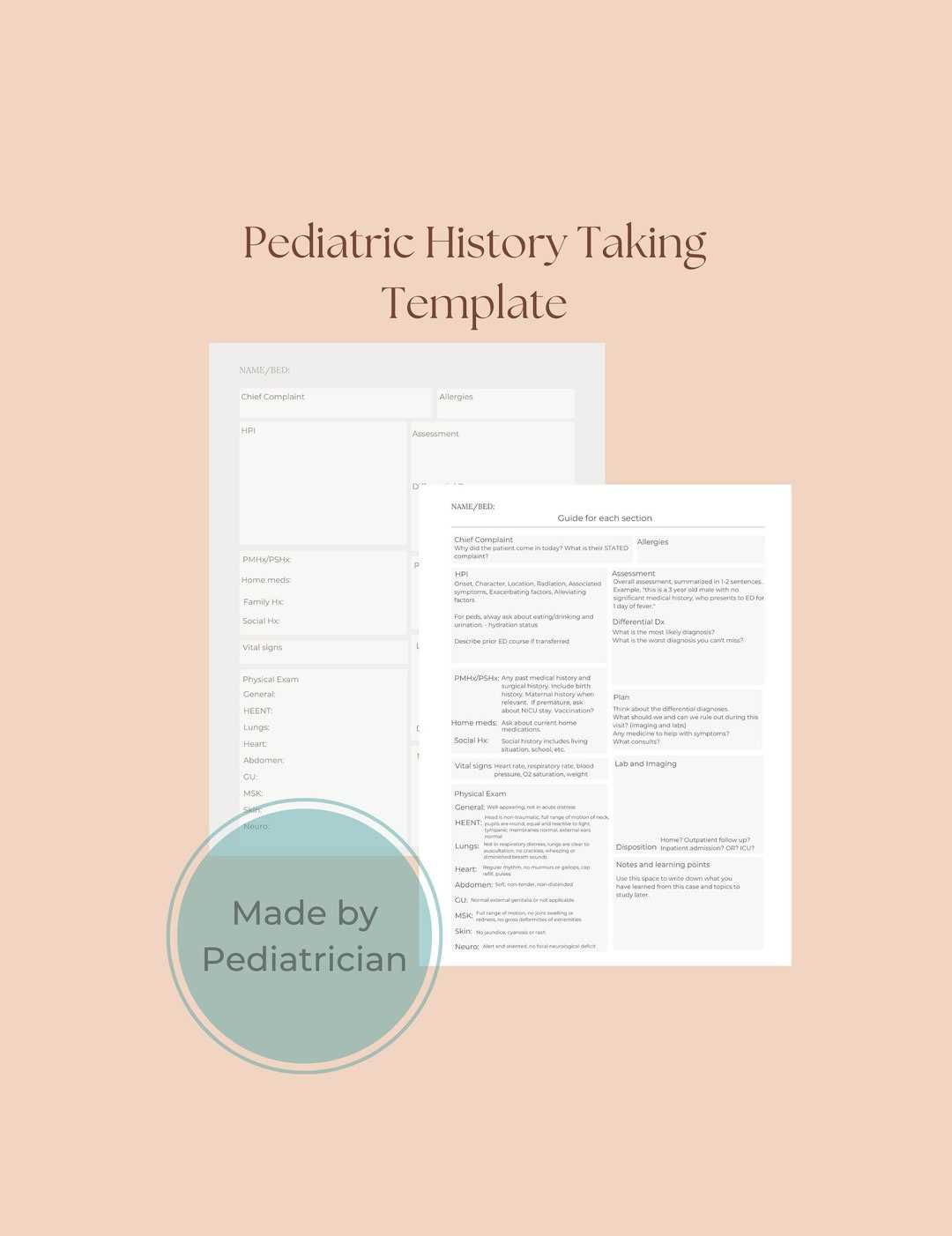 normal pediatric physical exam template