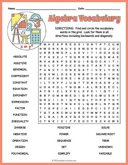 geometry vocabulary word search answers