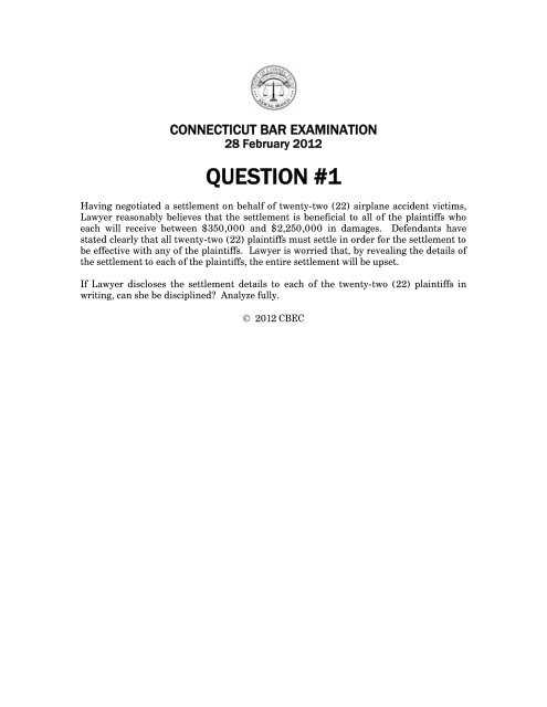 bar exam sample questions and answers