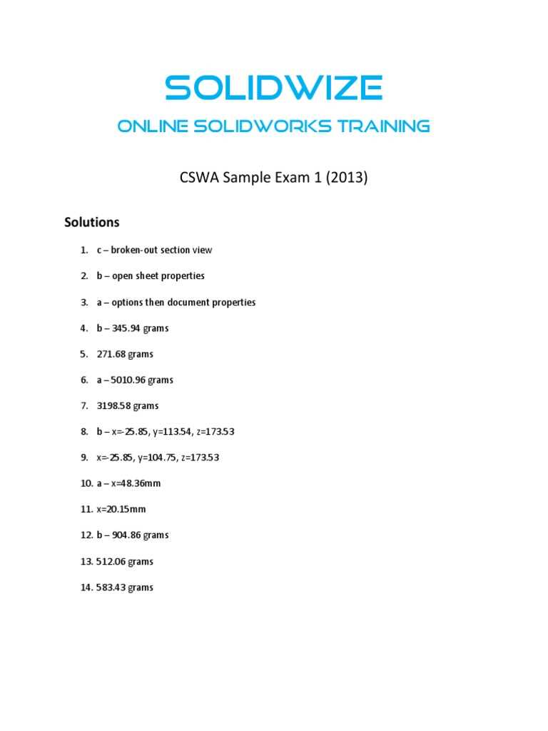 cswa sample exam answers