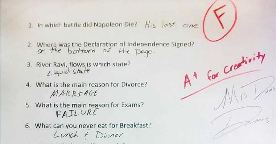 funny answers in exam