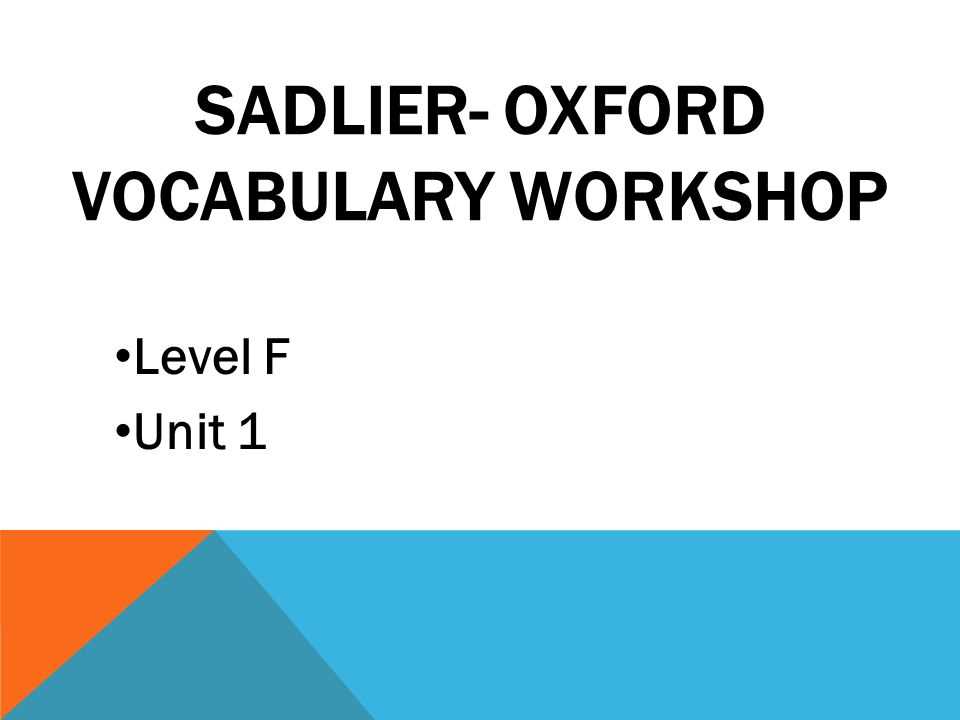 sadlier oxford level f unit 5 answers