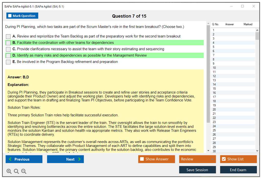 safe 5.0 advanced scrum master exam questions and answers