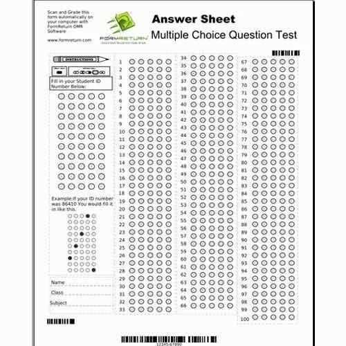 sample answer sheet for let exam