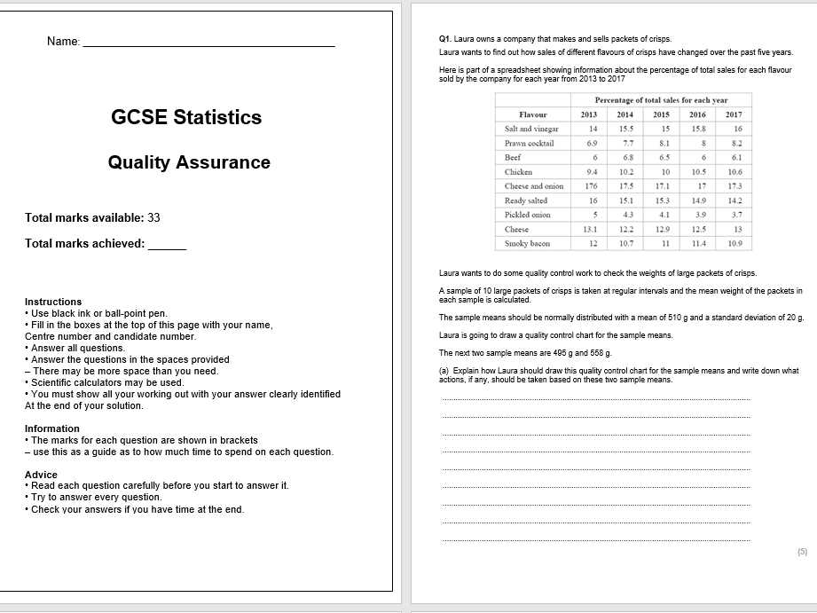 sample statistics exam with answers