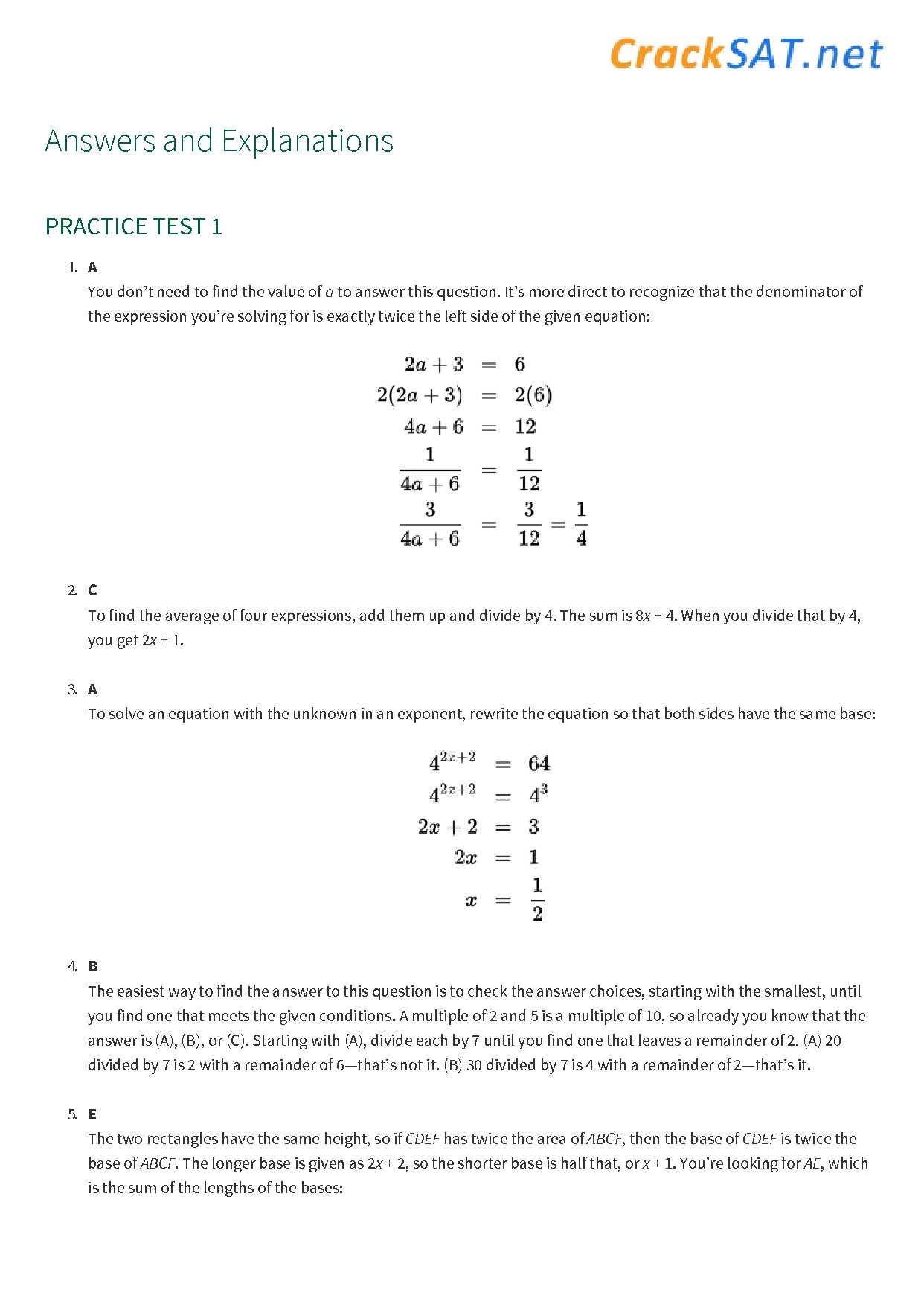 sat practice test 1 answer explanations