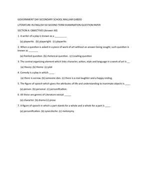 ss2 government exam questions and answers