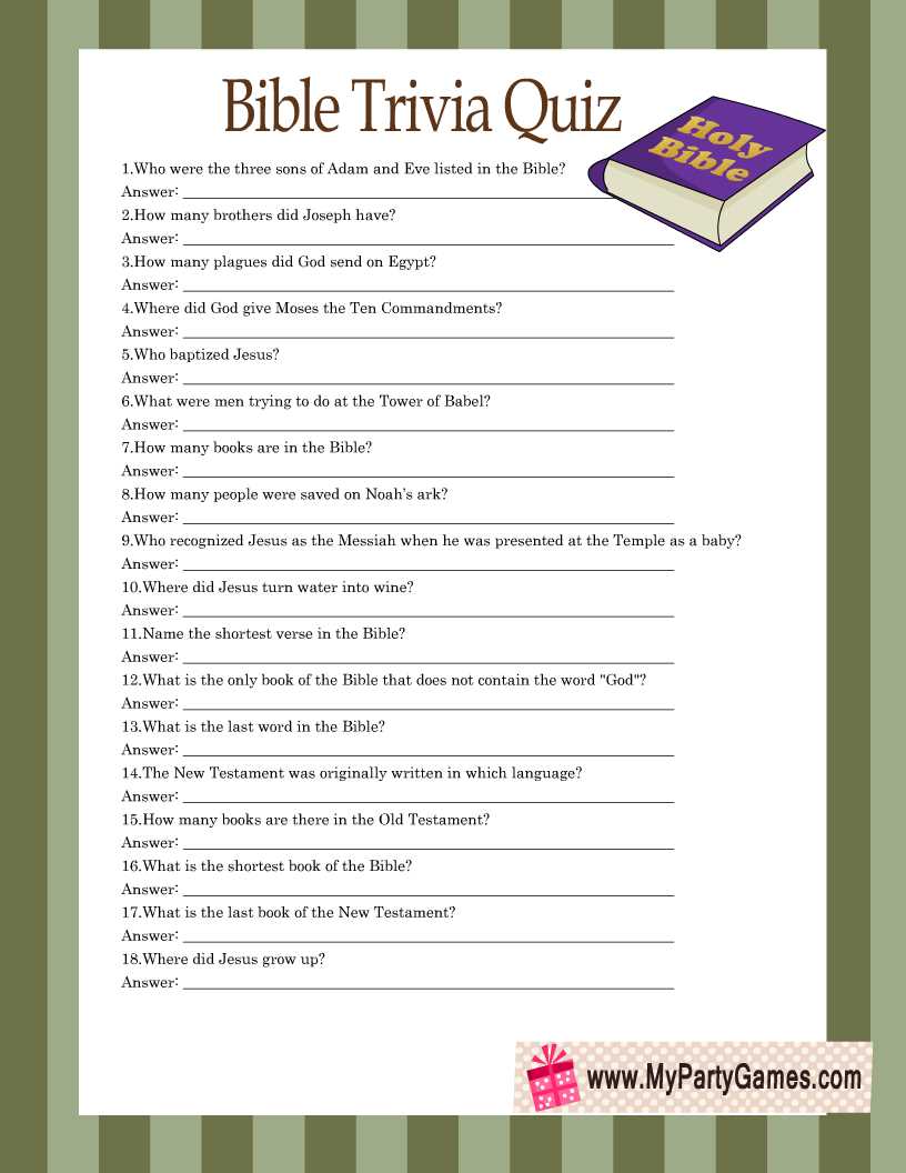 gospel trivia questions and answers