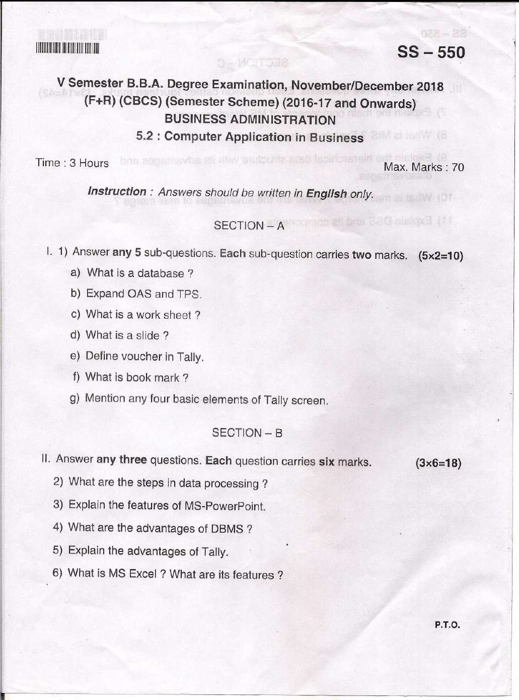 computer application exam questions and answers