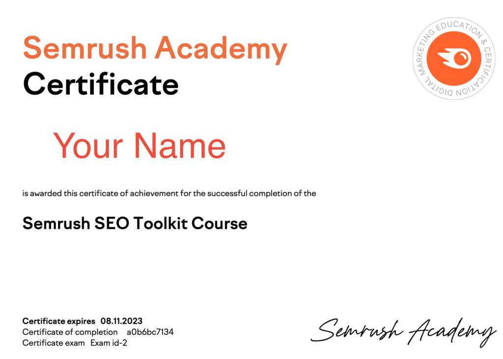 semrush content marketing toolkit exam answers