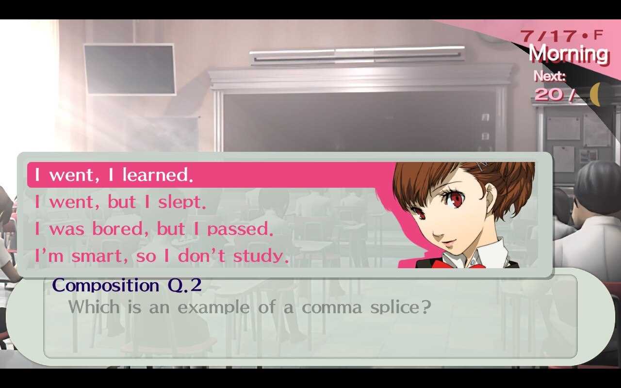 persona 3 final exam answers