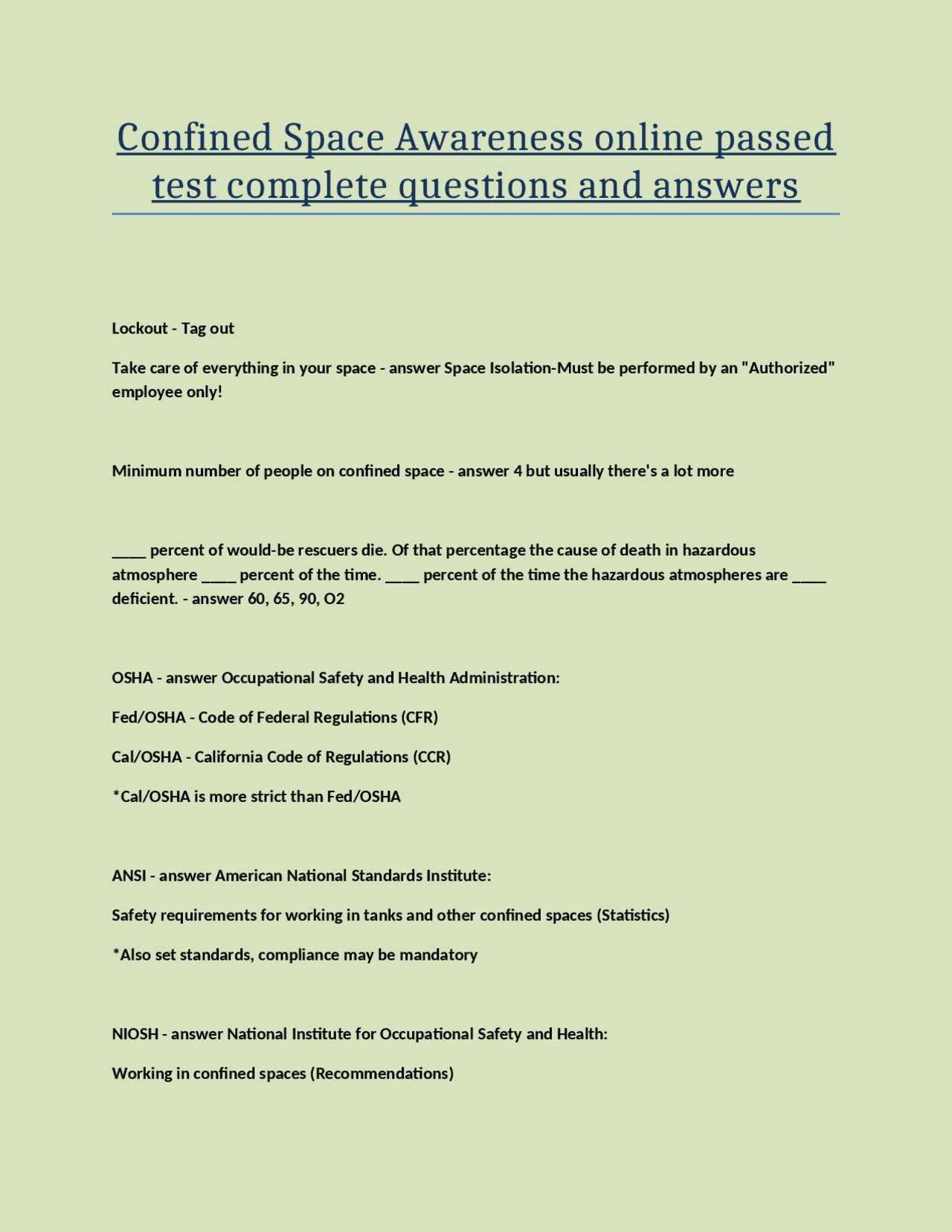 city and guilds confined space exam questions and answers