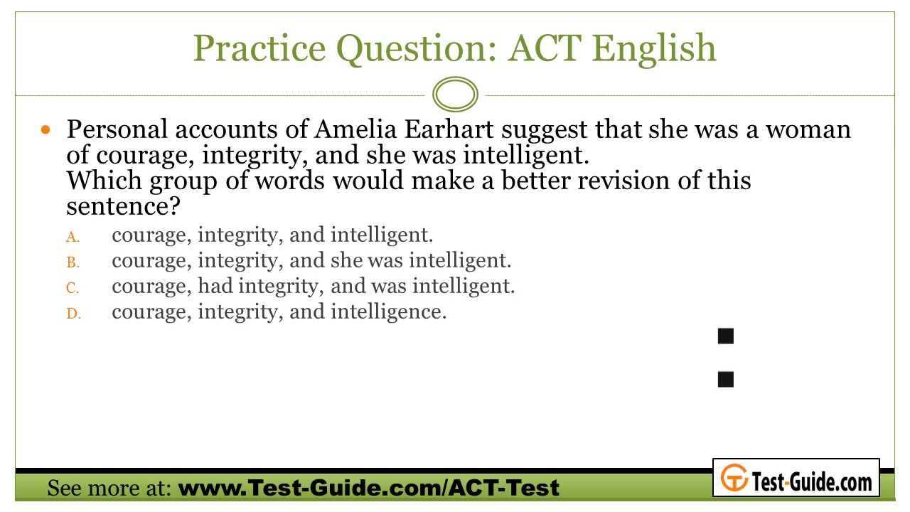 practice act english test with answers