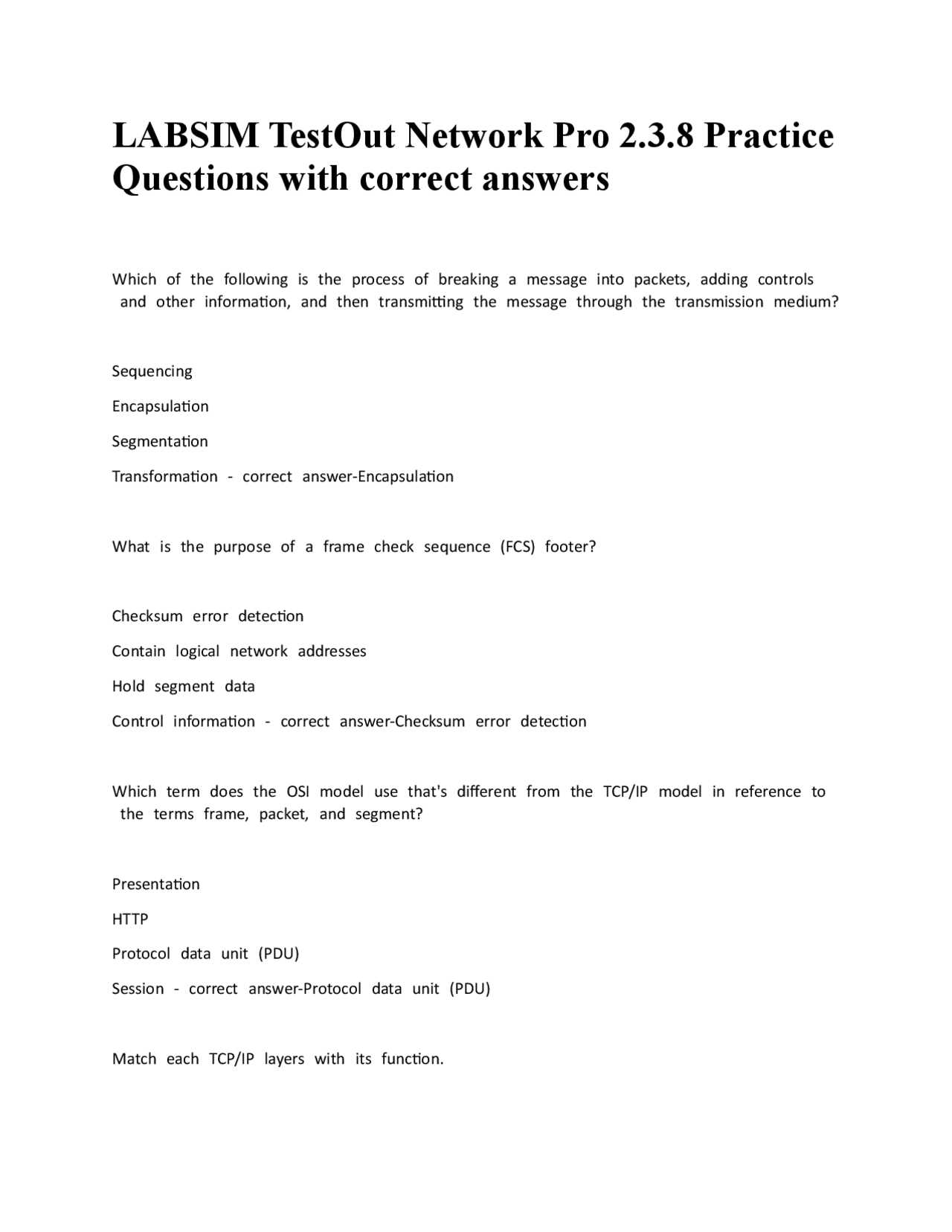 testout network pro certification exam answers