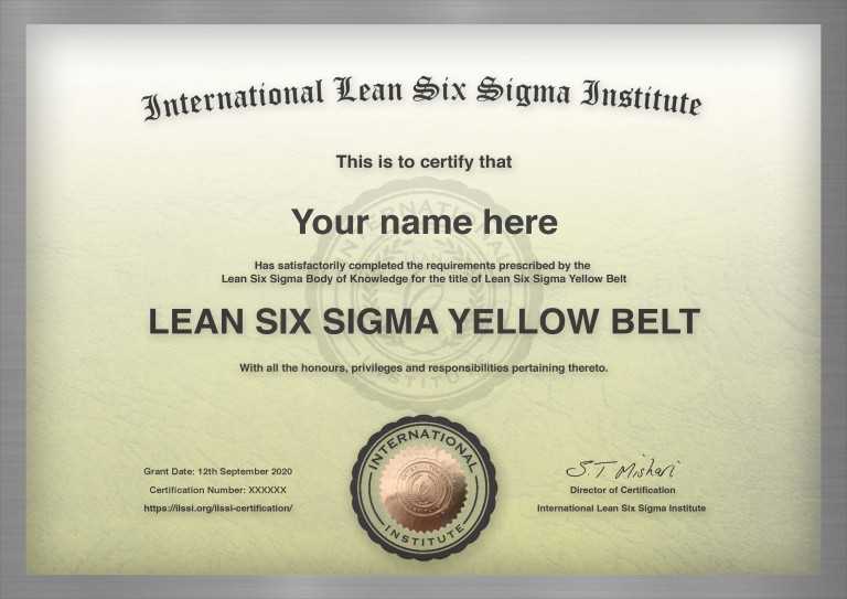 six sigma yellow belt final exam answers