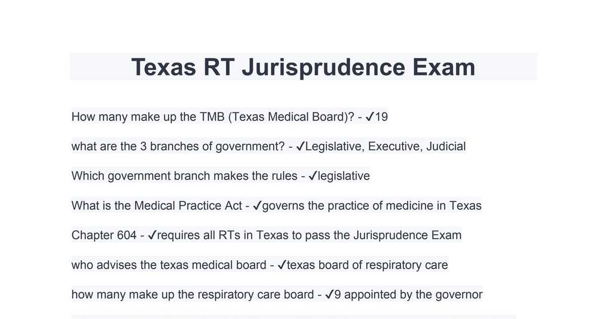 texas pt jurisprudence exam answers