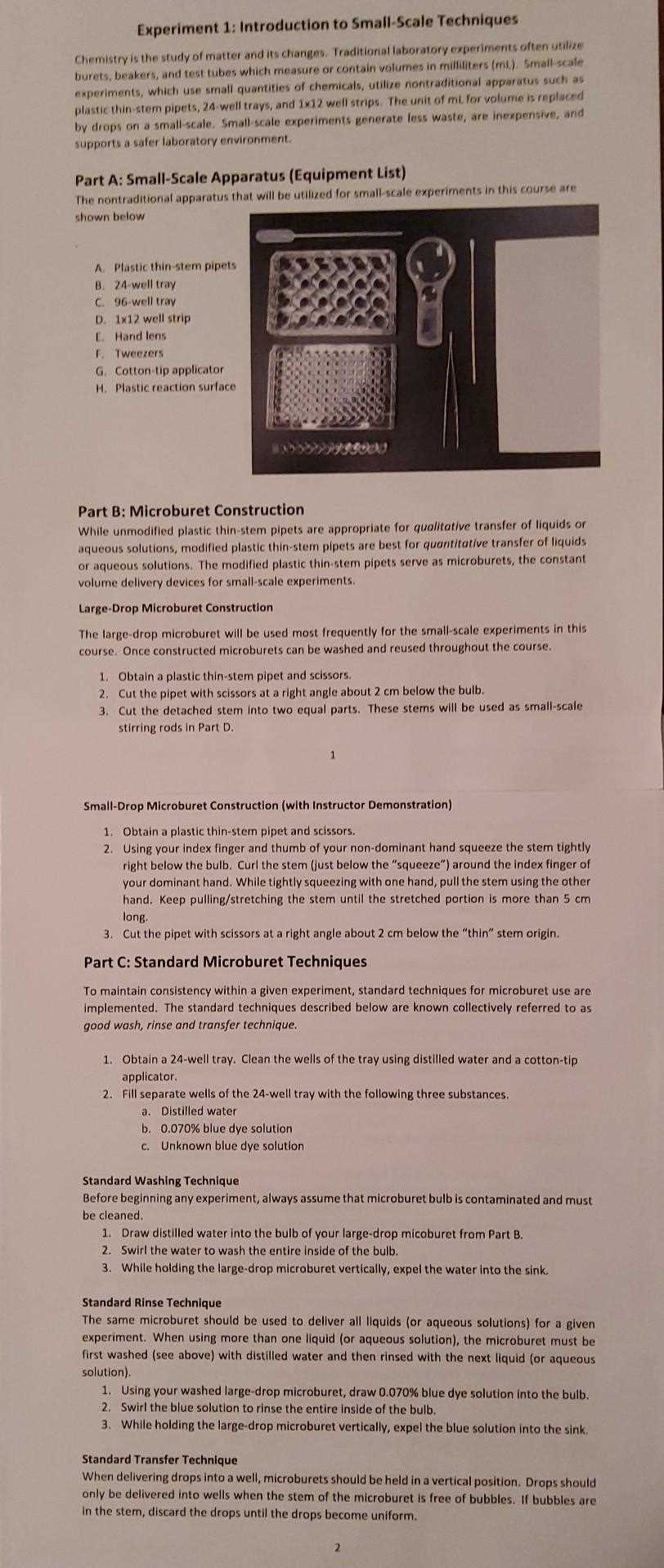 small scale chemistry laboratory manual answers