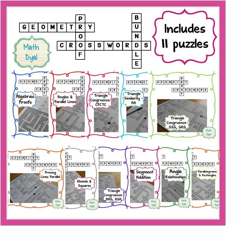 some geometry exam answers crossword clue