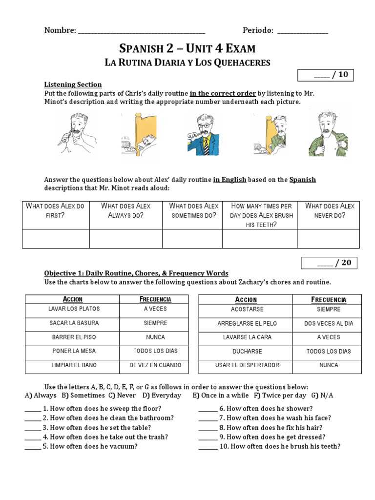 spanish 1 test answers