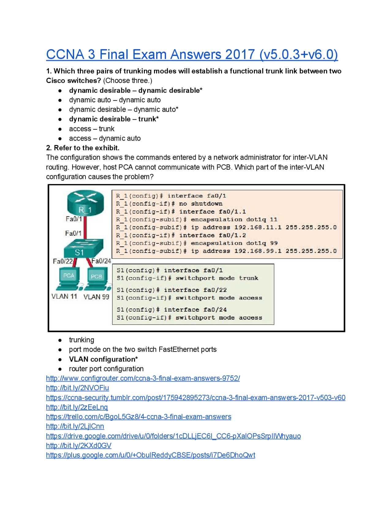 cisco ccna 2 exam answers