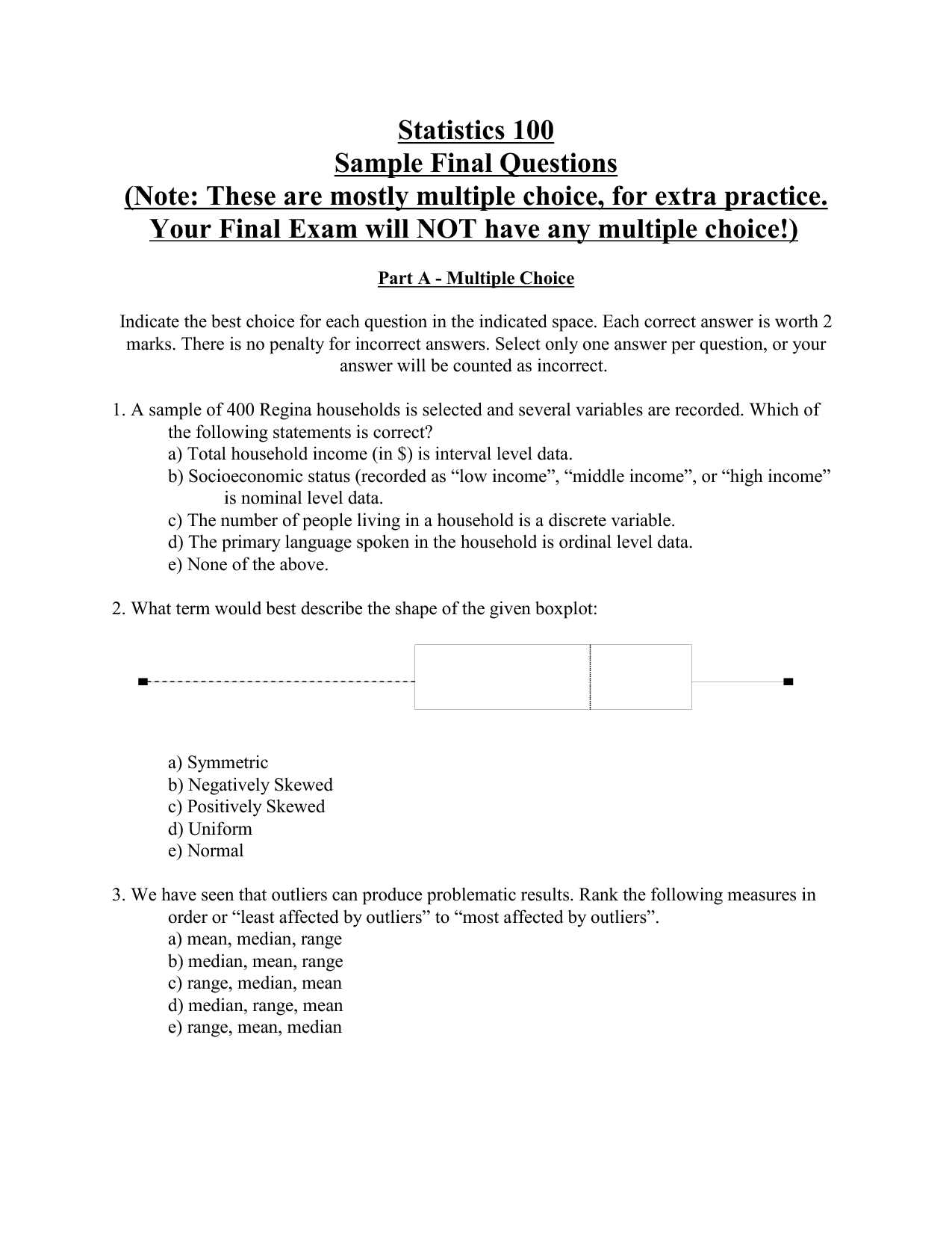 statistics exam answers