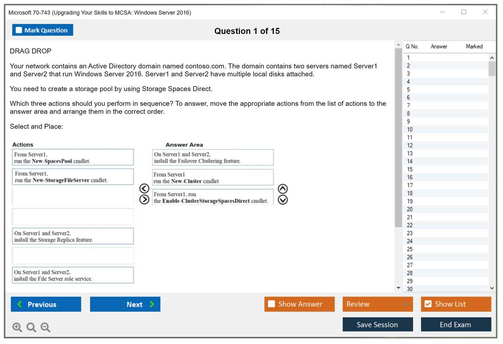 mcsa exam questions and answers