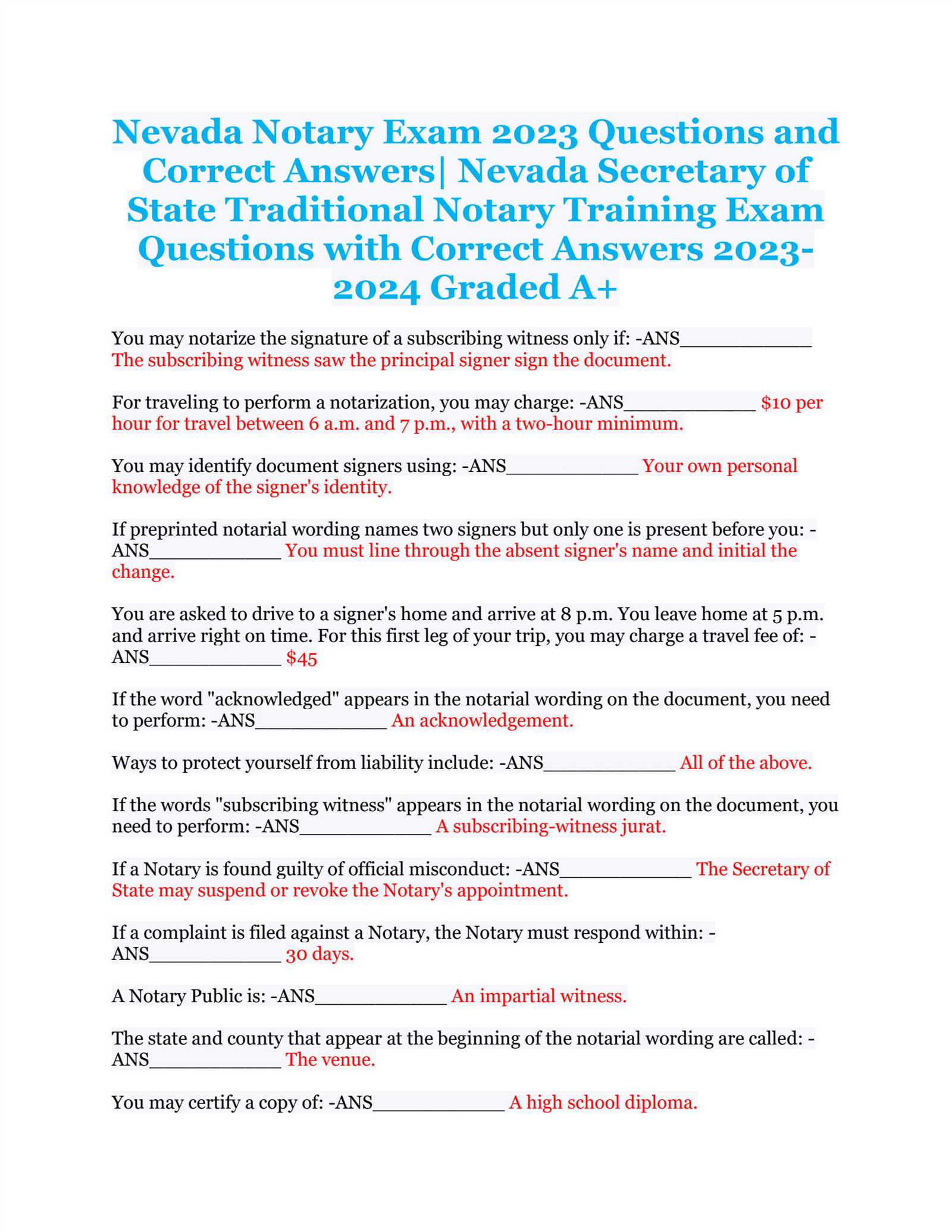 nevada private investigator exam answers