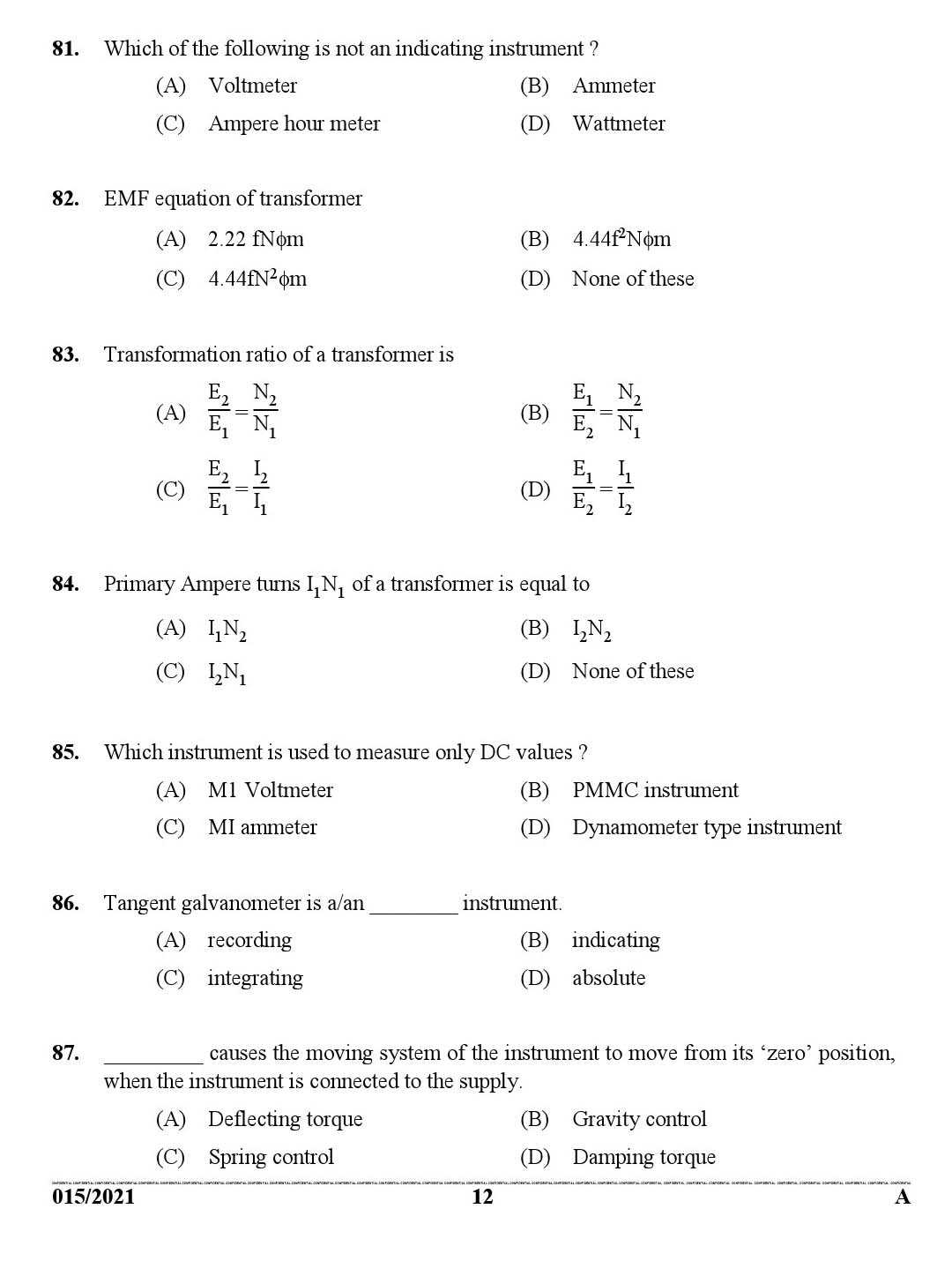 lineman exam questions and answers