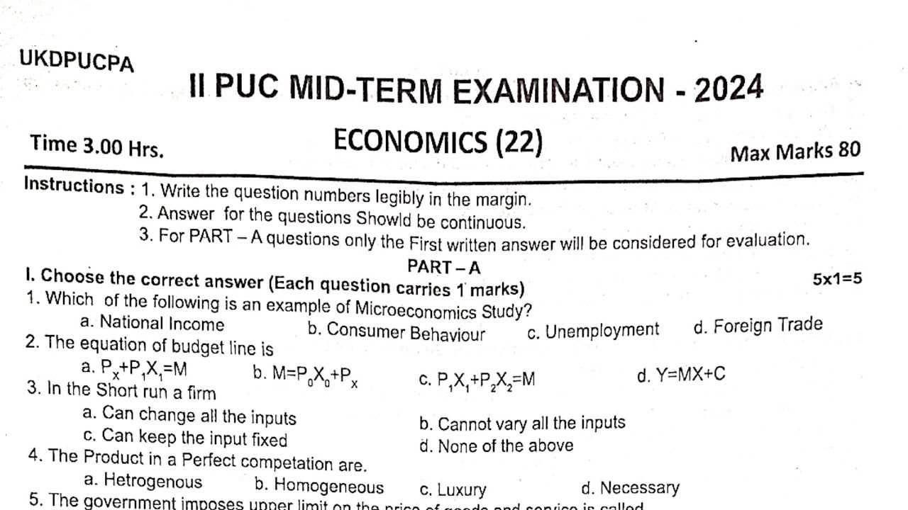 microeconomics midterm exam with answers