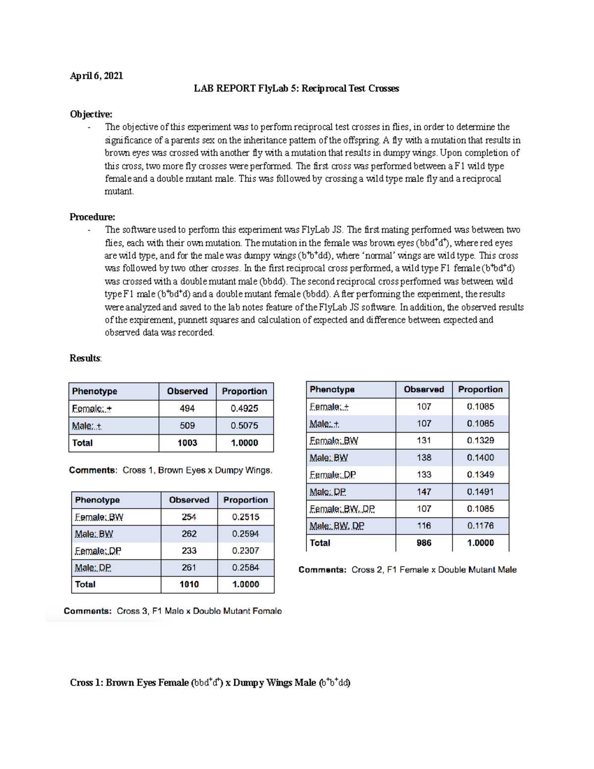 test cross worksheet answers