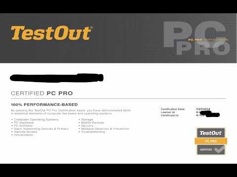 testout network pro certification exam answers