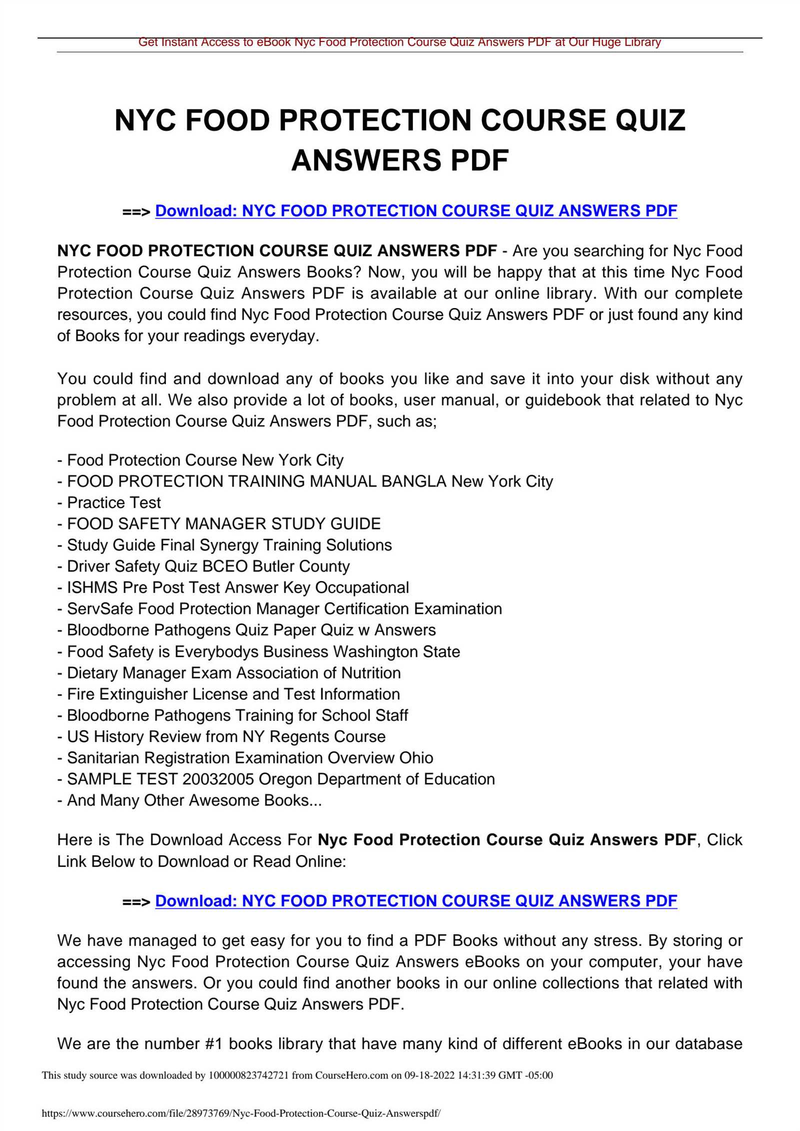 idaho food safety exam answers
