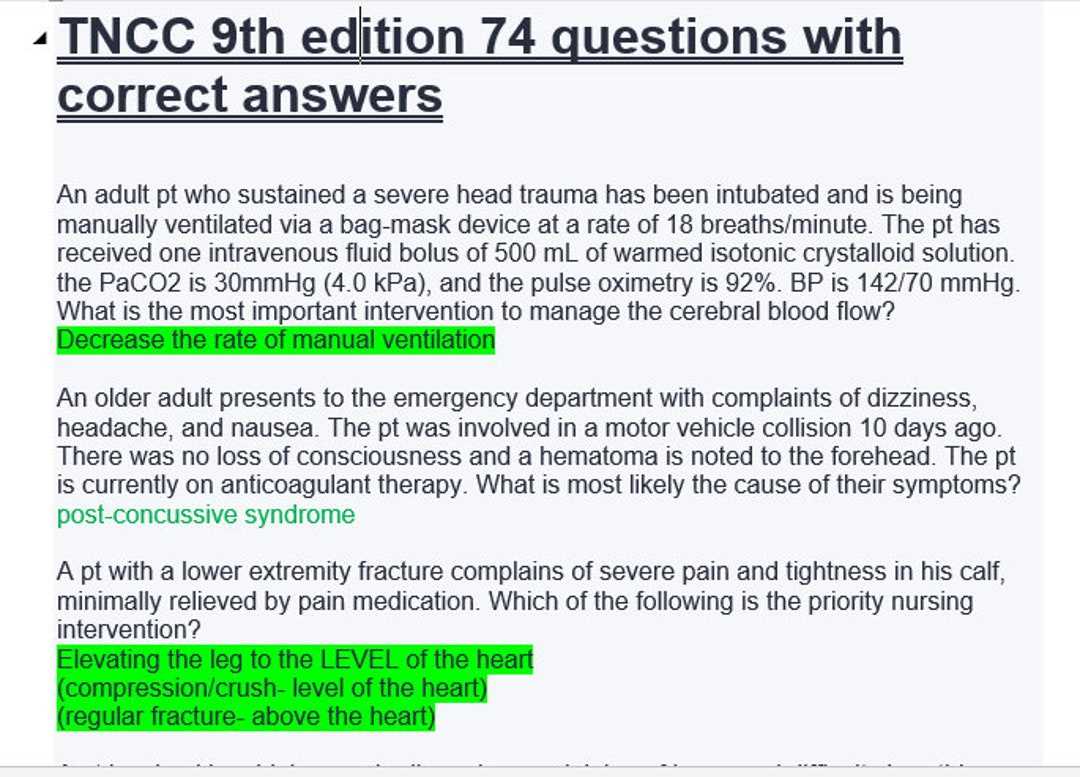 tncc exam answers