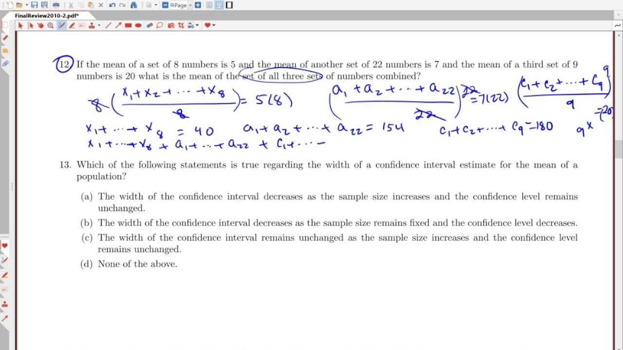 statistics and probability final exam with answers