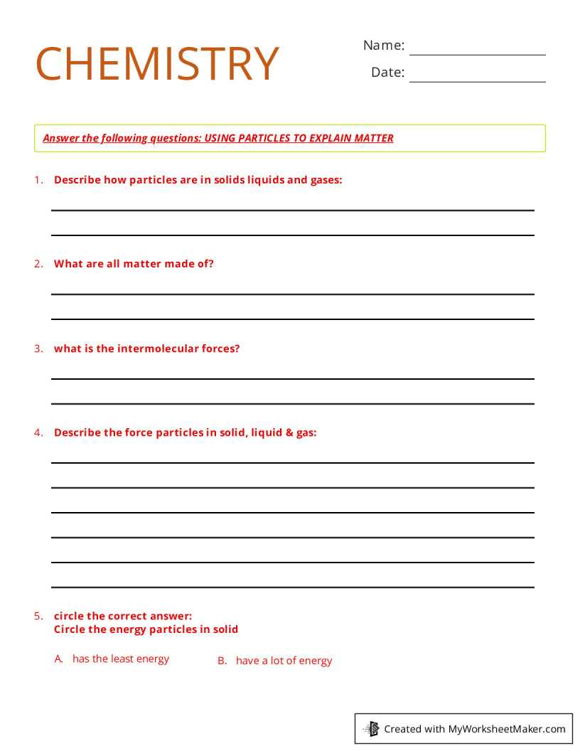 intermolecular forces worksheet answer key