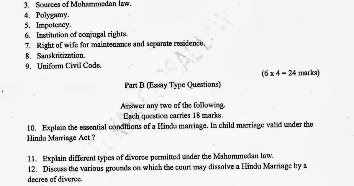 family law exam questions and answers