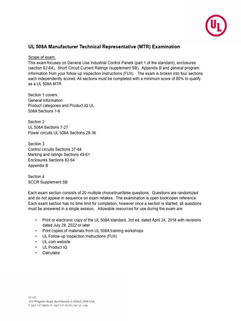 ul 508a mtr qualification exam answers