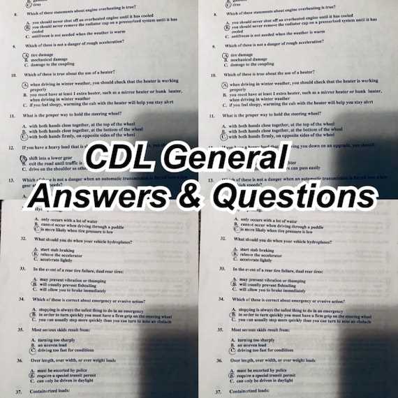 florida cdl general knowledge test answers