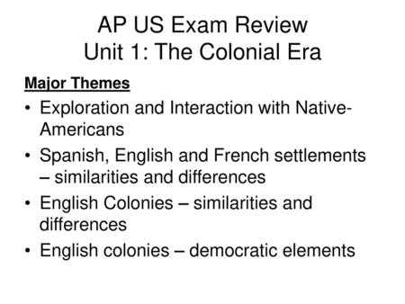 unit 1 colonial america exam answers