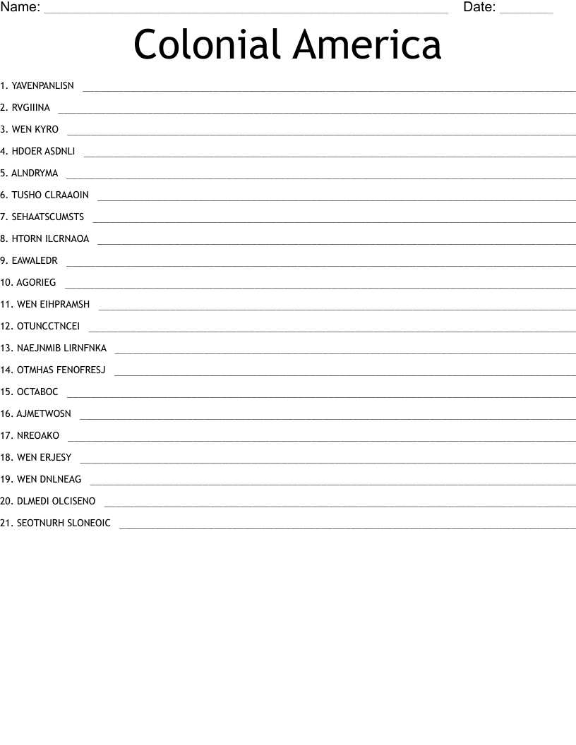 unit 1 colonial america exam answers