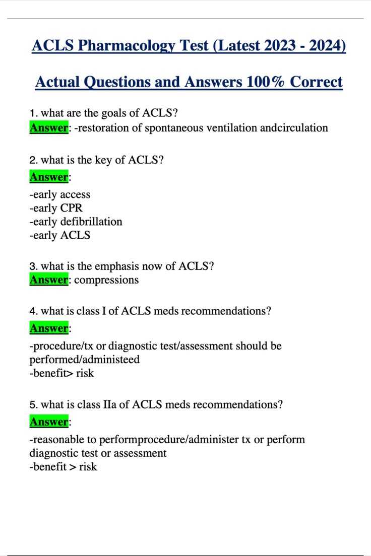 acls exam version a answers 2025