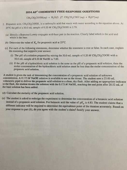 ap chemistry exam 2015 answers