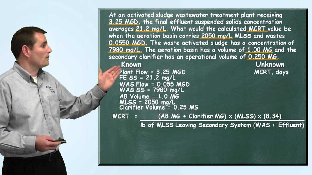 wastewater math problems and answers