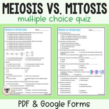 mitosis and meiosis test answers