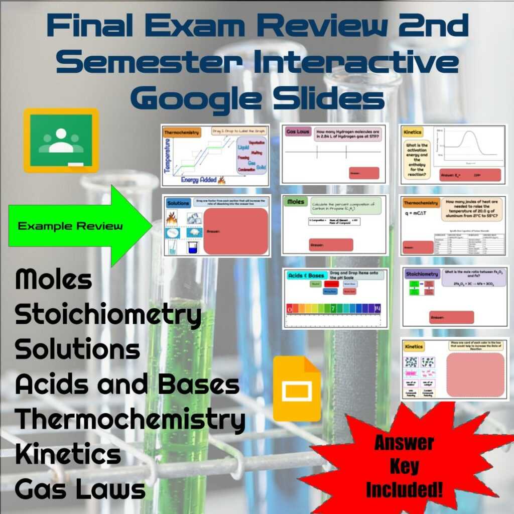 chemistry fall final exam review answer key