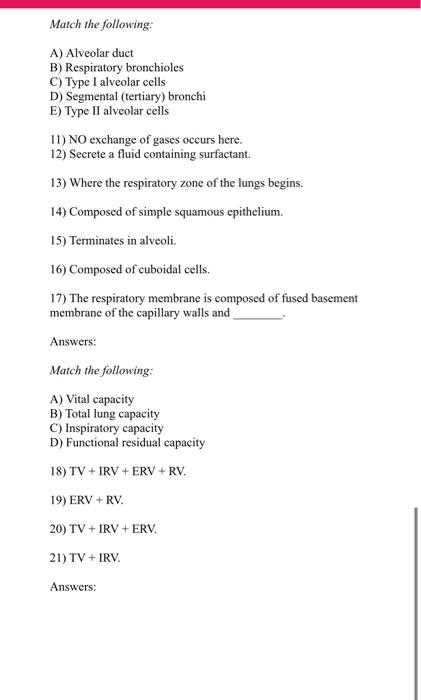 chapter 22 respiratory system answers