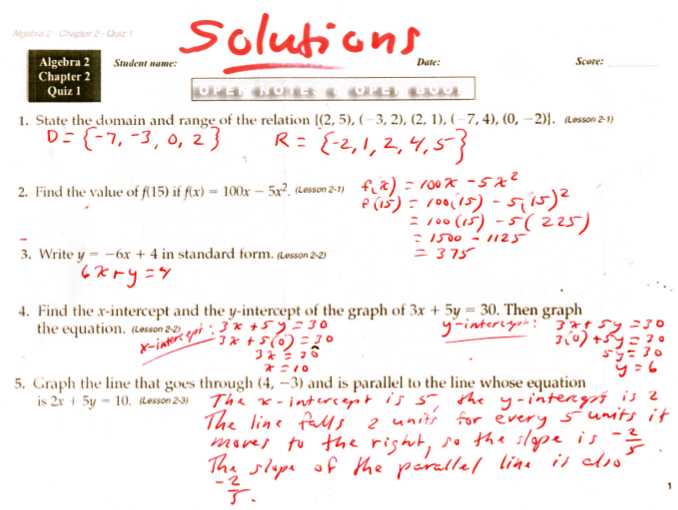 prentice hall algebra 2 chapter 2 test answers