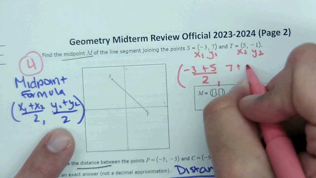 geometry midterm exam study guide answers