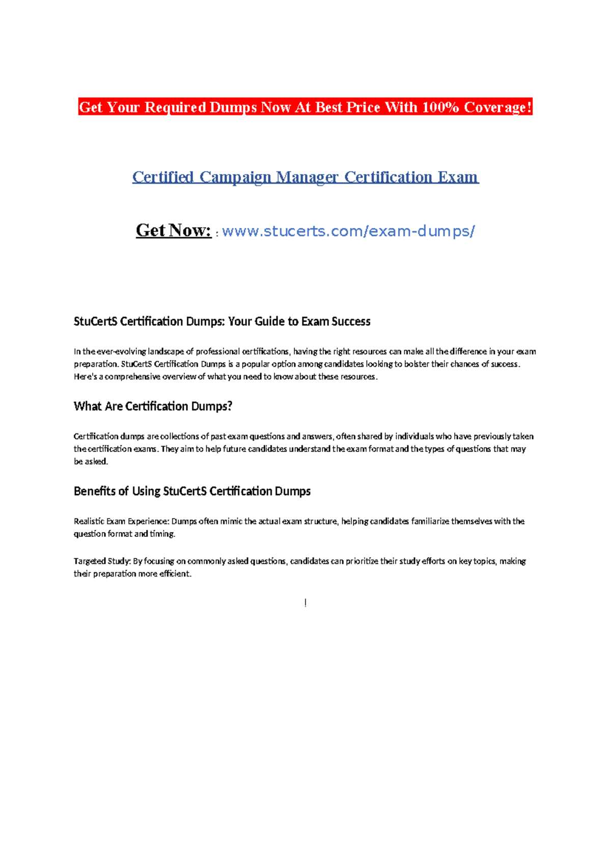 campaign manager certification exam answers